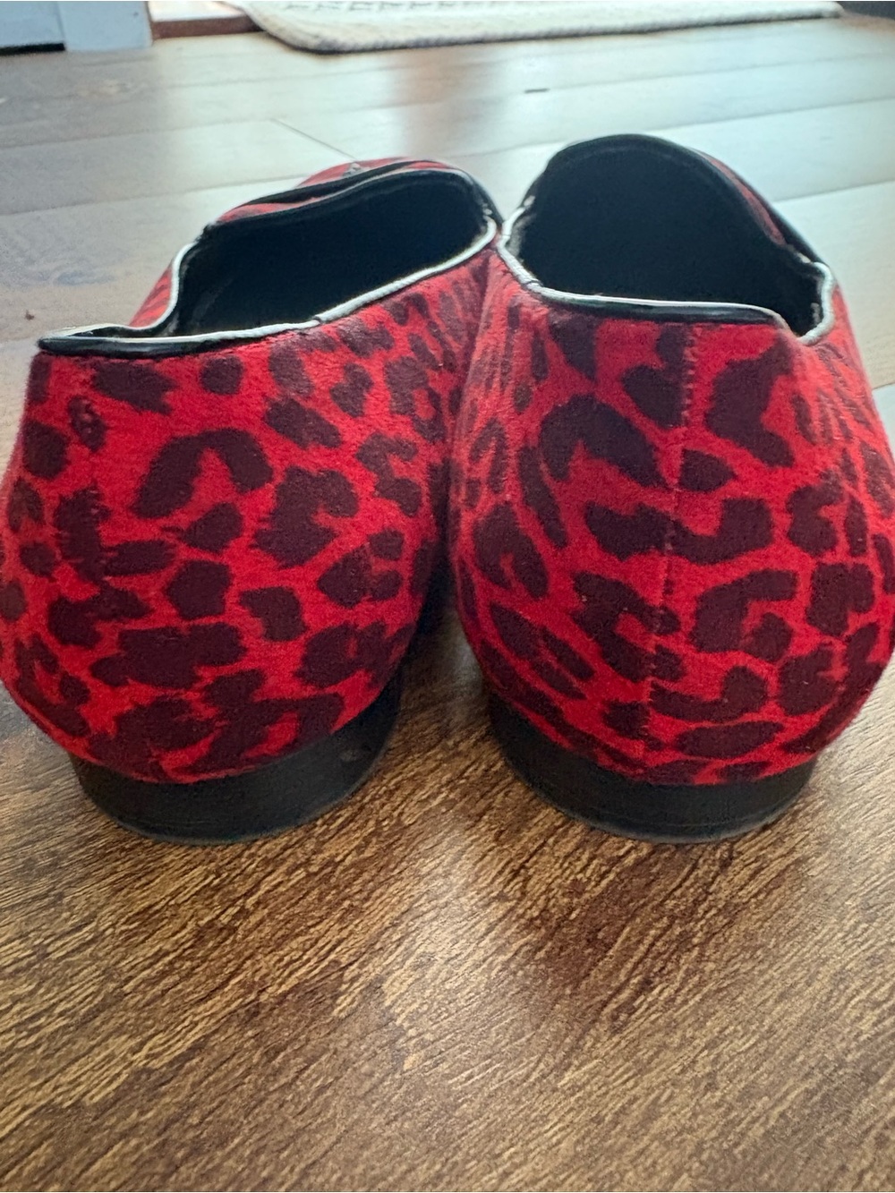 Anne Klein Red Leopard Print Slip-On Loafers - Picture 2 of 6